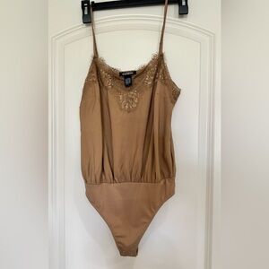 Express Camel Lace Bodysuit